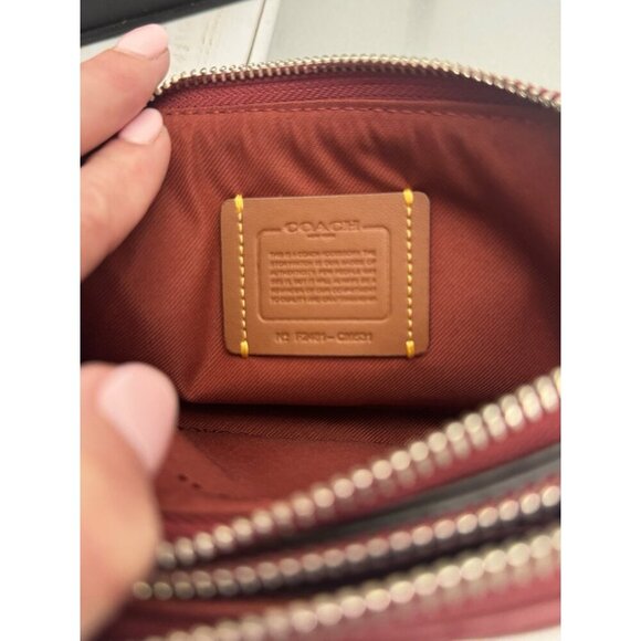 Coach Maroon Red Kira Quilted Leather Silver Crossbody Purse CM531 7.5x4” NWOT - Picture 9 of 9